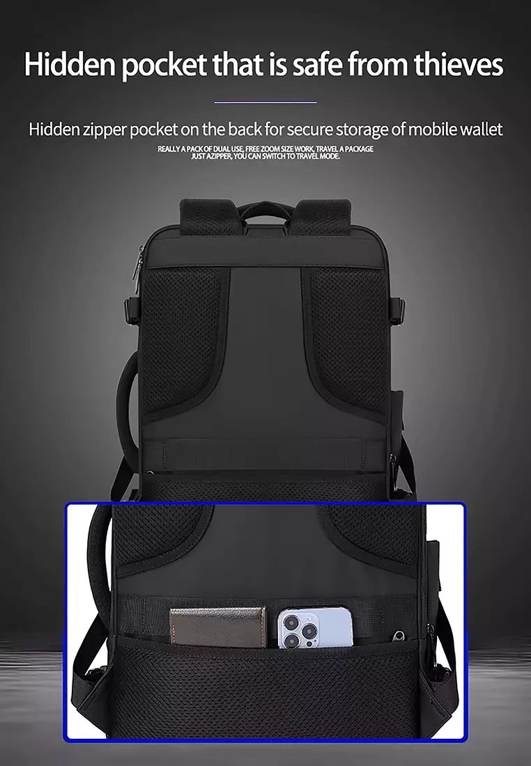 BRUNO CAVALLI Multifunctional EXPANDABLE 18" Travel Backpack with Laptop Compartment