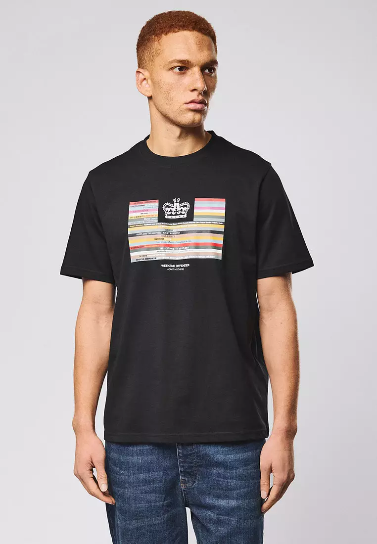 MENS BLACK VINYL GRAPHIC TEE