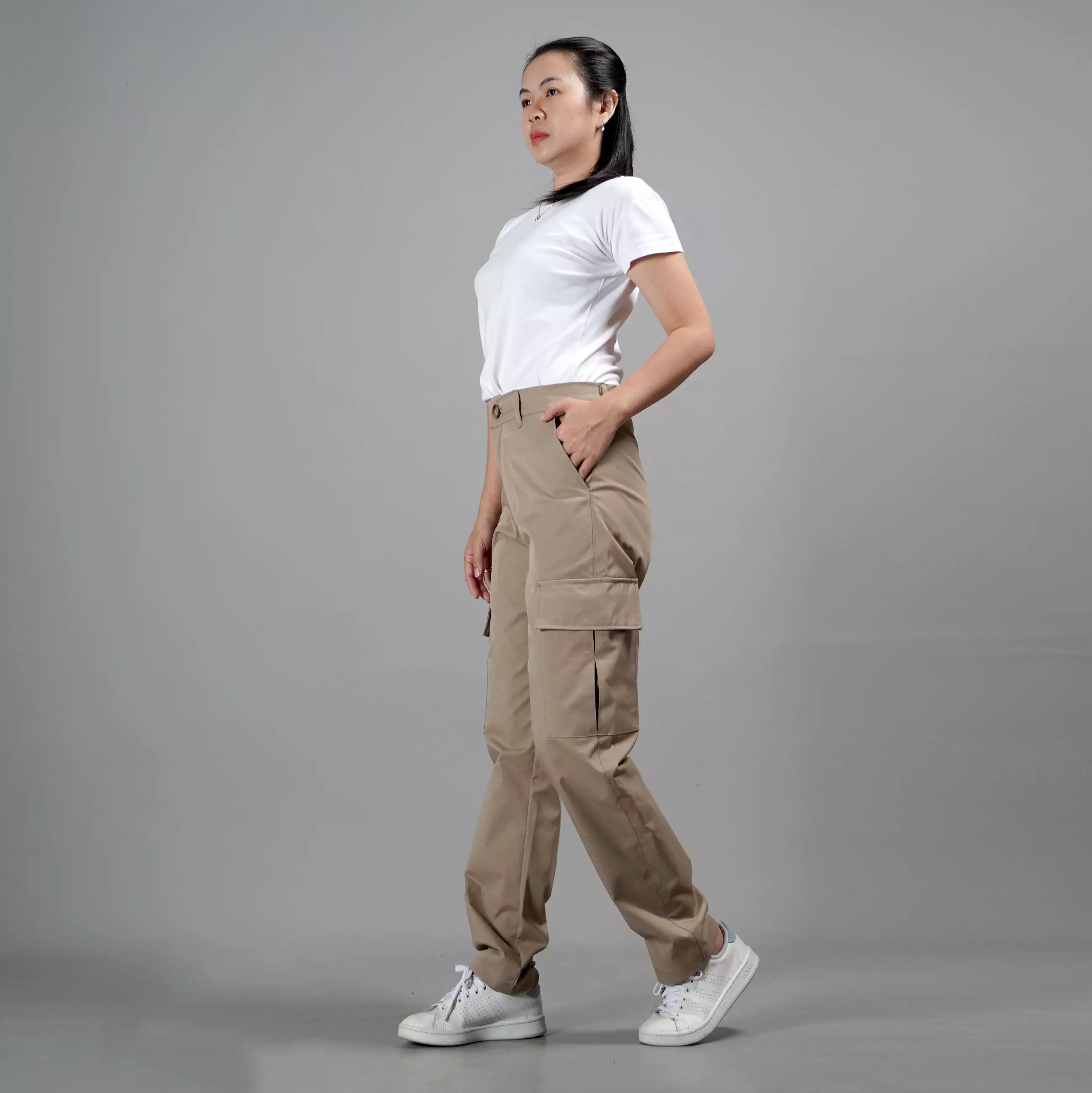 RAYSA Celana Panjang Wanita Celana Cargo Wanita Celana Wanita -  BEIGE