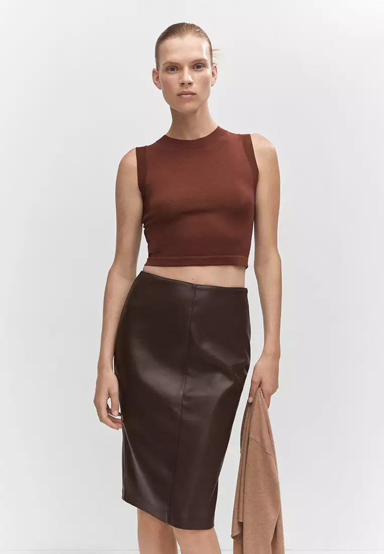 Buy Mango Faux Leather Pencil Skirt 2024 Online ZALORA Singapore