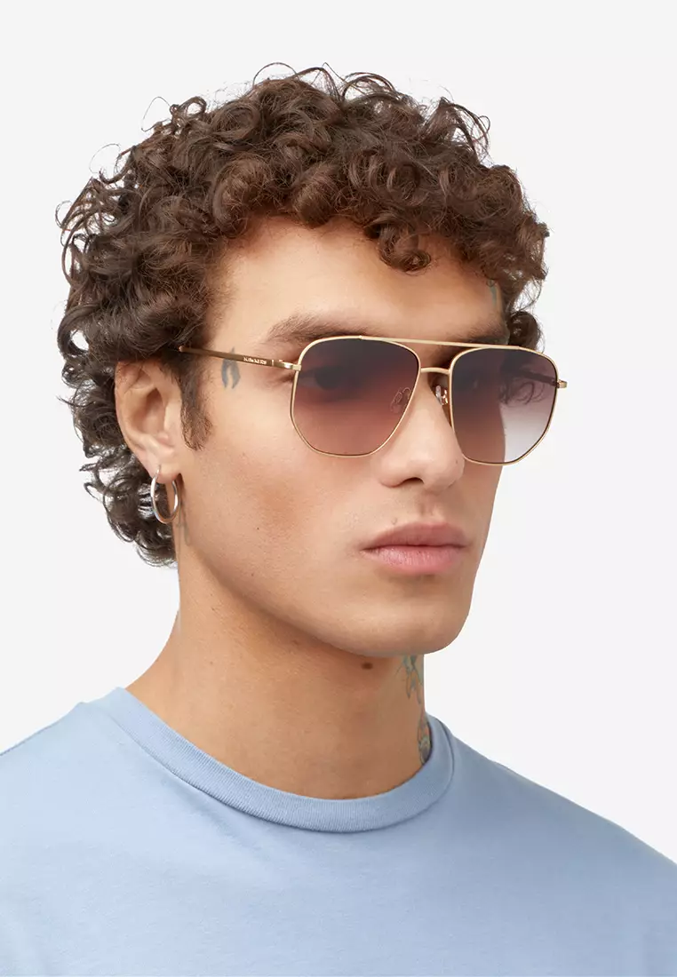 HAWKERS Gold Earth CAD Sunglasses for Men and Women, Unisex. UV400 Protection. Official Product designed in Spain