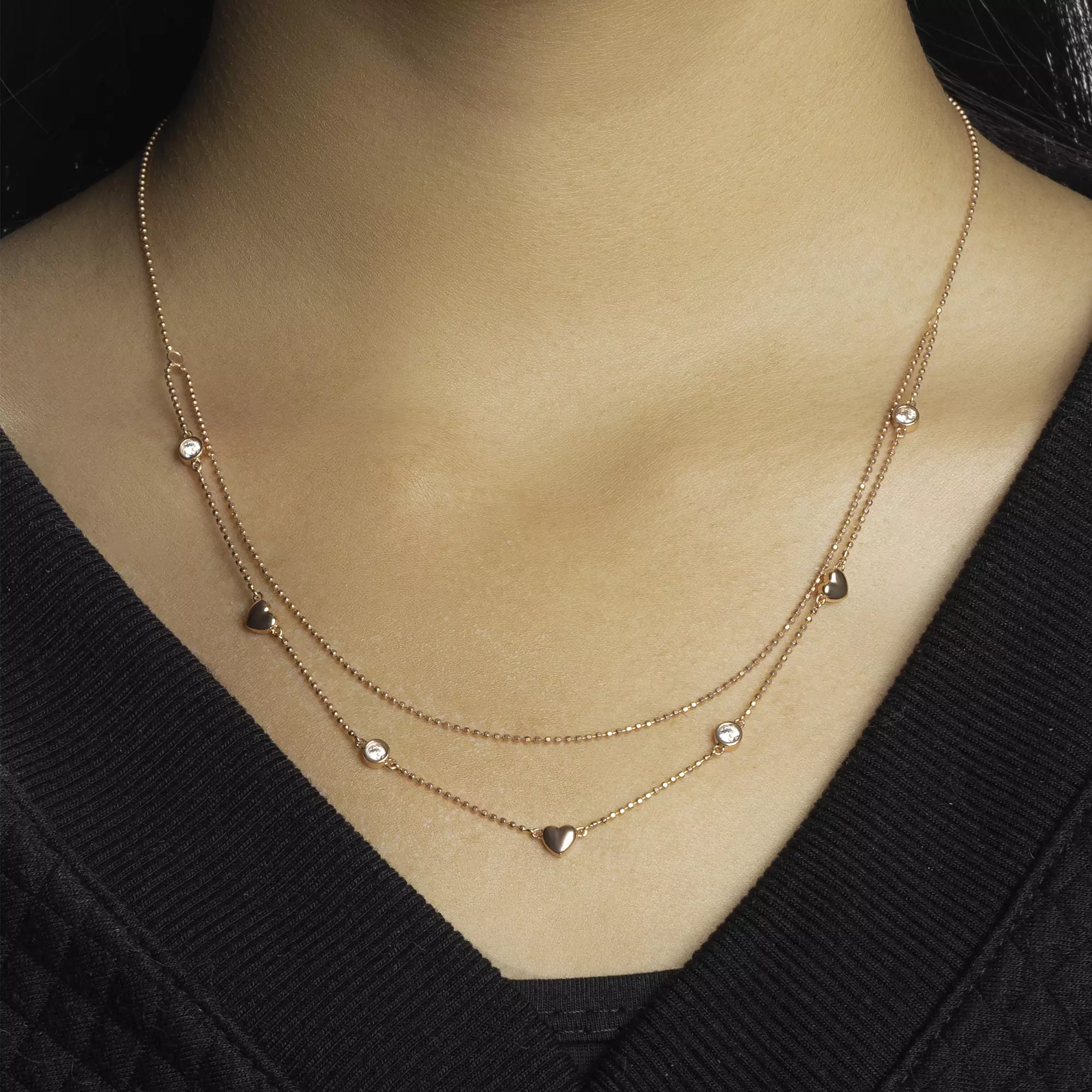 Kalung Emas 7K -  Syara Gold Necklace - Luxxe 03 Collection - Juene Jewelry