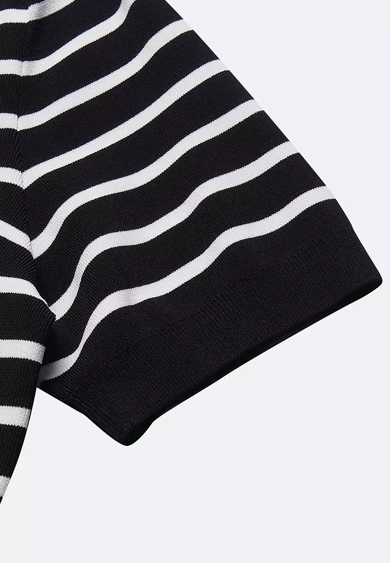 女裝 K-SWISS LOGO 短裝橫紋T裇