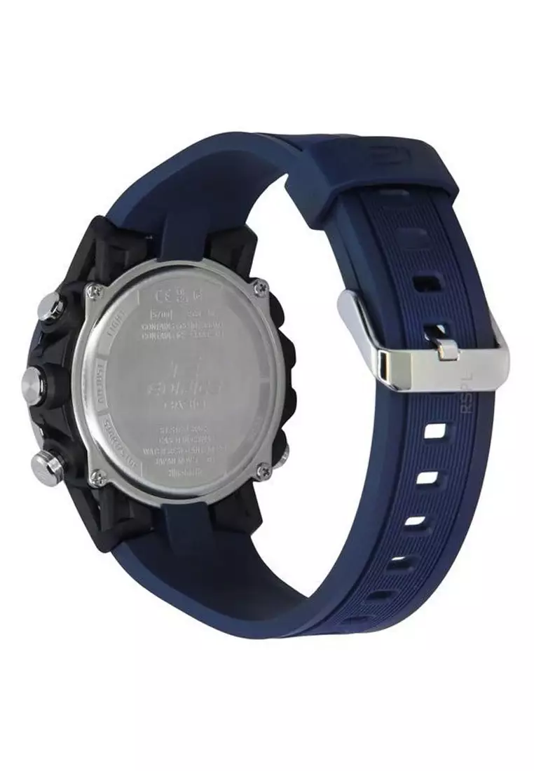 Casio EDIFICE Jam Tangan Pria - Black Blue - Resin - ECB-40NP-1ADF