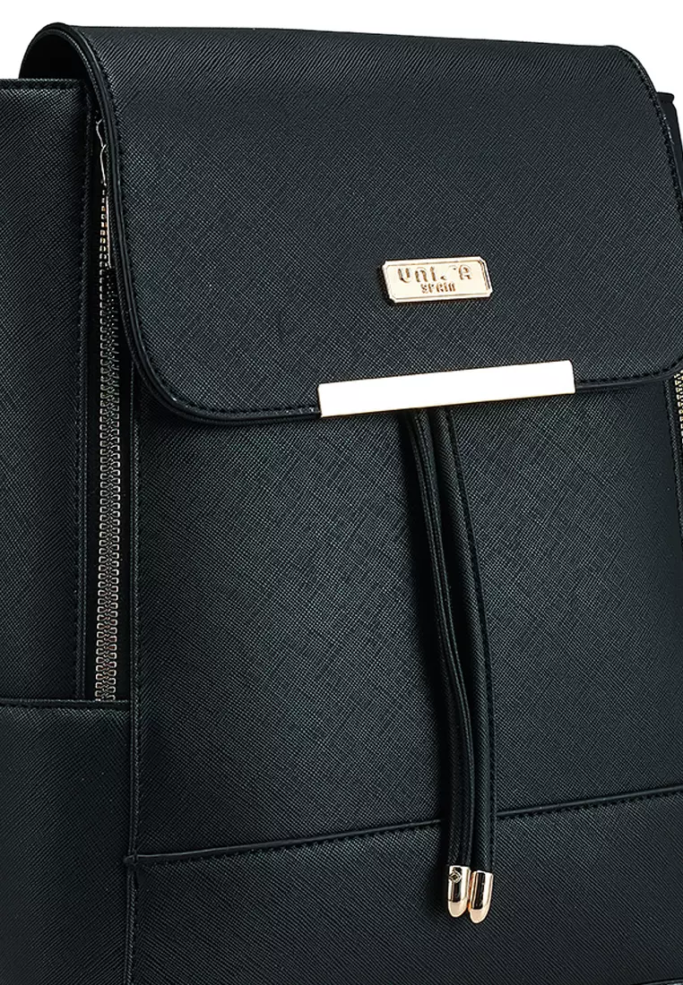 Saffiano Backpack With Flap Over