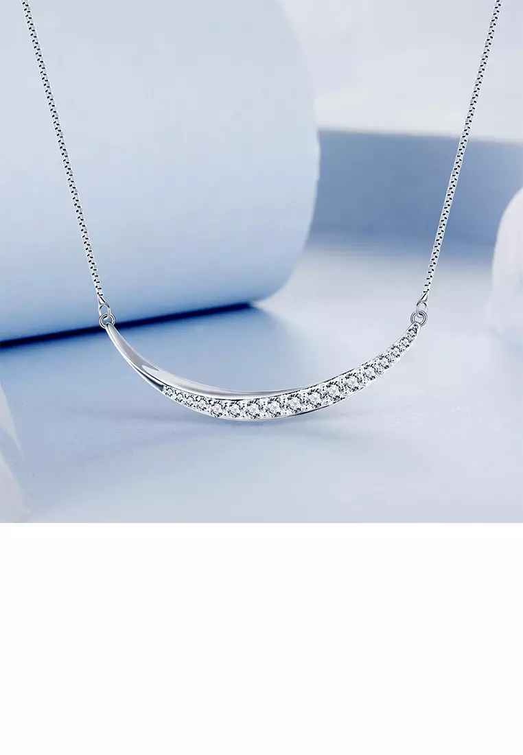 925 Silver Sparkle Smiley Face Necklace Gold