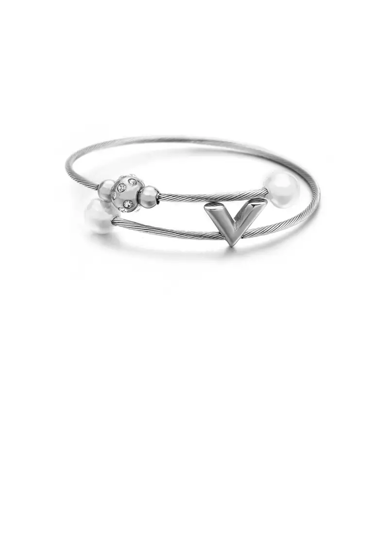 Louis Vuitton Essential V Supple Bracelet Silver Metal