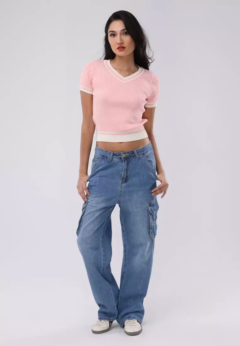 Denim Cargo Pants Ladies