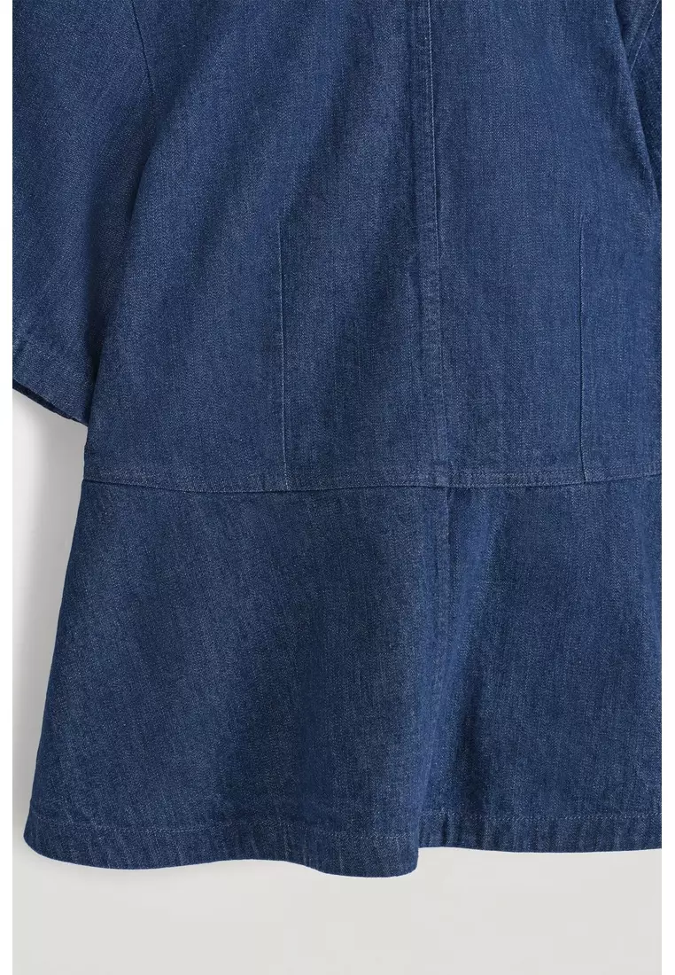 DENIM PEPLUM TOP