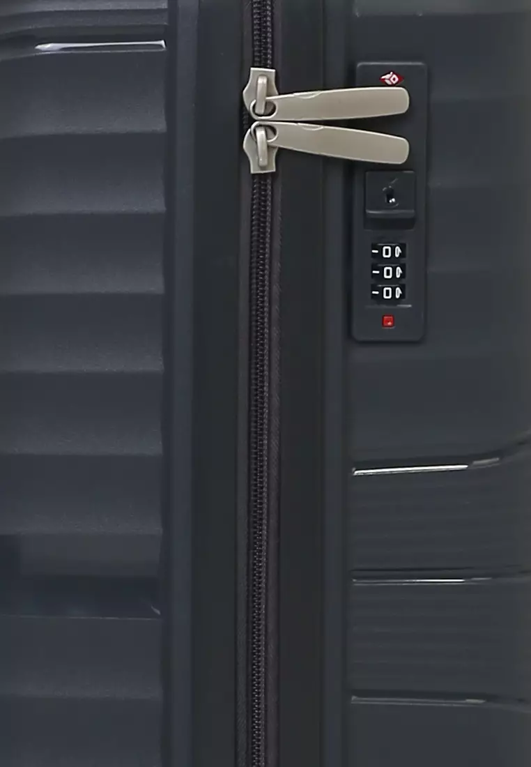 Carlton Koper Size 20inch Unisex Lock Anti Theft Zipper Suitcase Material Fiber ORIGINAL - Dark Gray