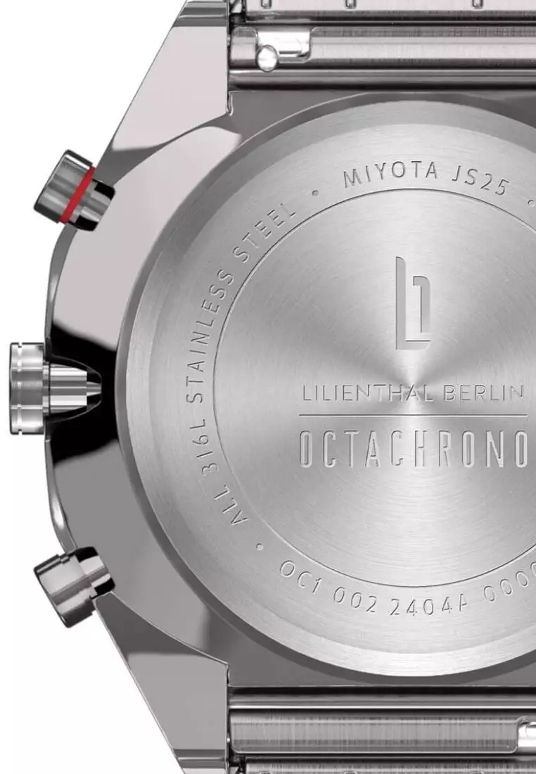 Octachrono Silver Red - Mesh Strap