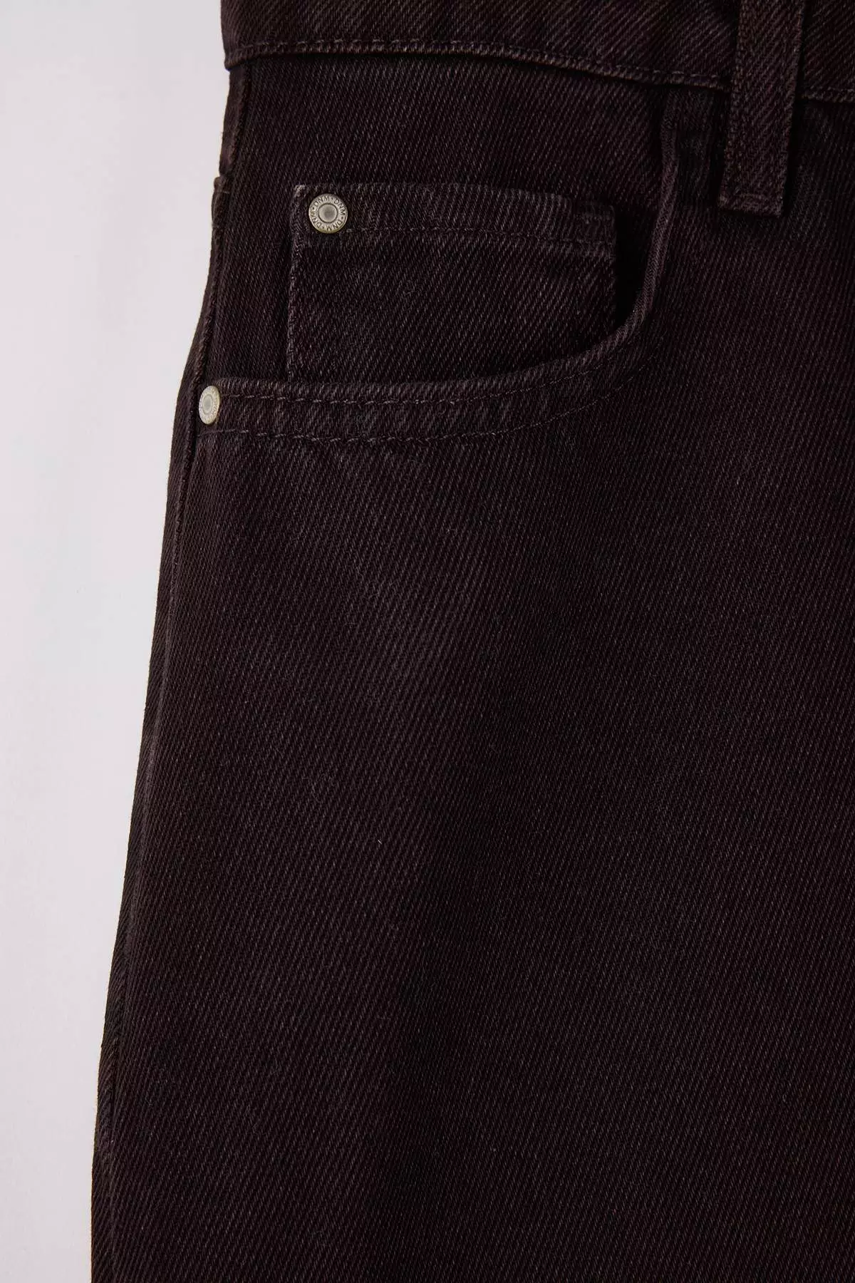 Brown High Waist 100% Non-Stretch Cotton A Shape Denim Skirt Tbbaw23Az00042