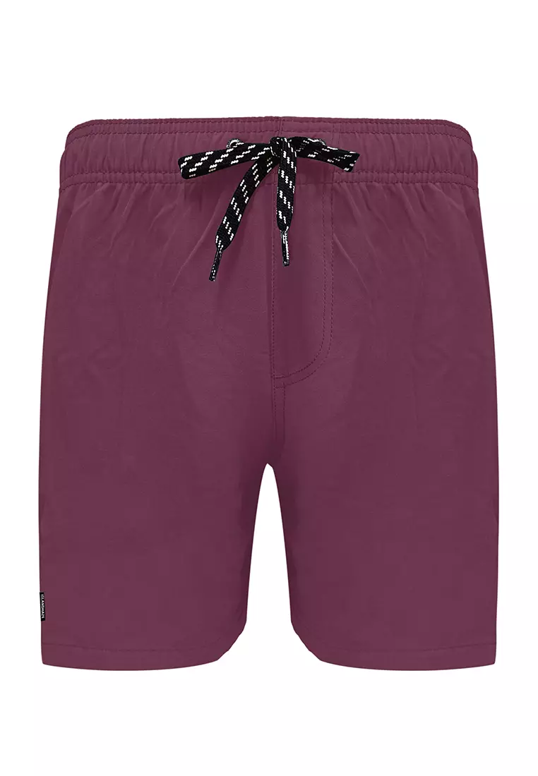 Barbados Maroon Swim Shorts With Pockets Swimwear For Men