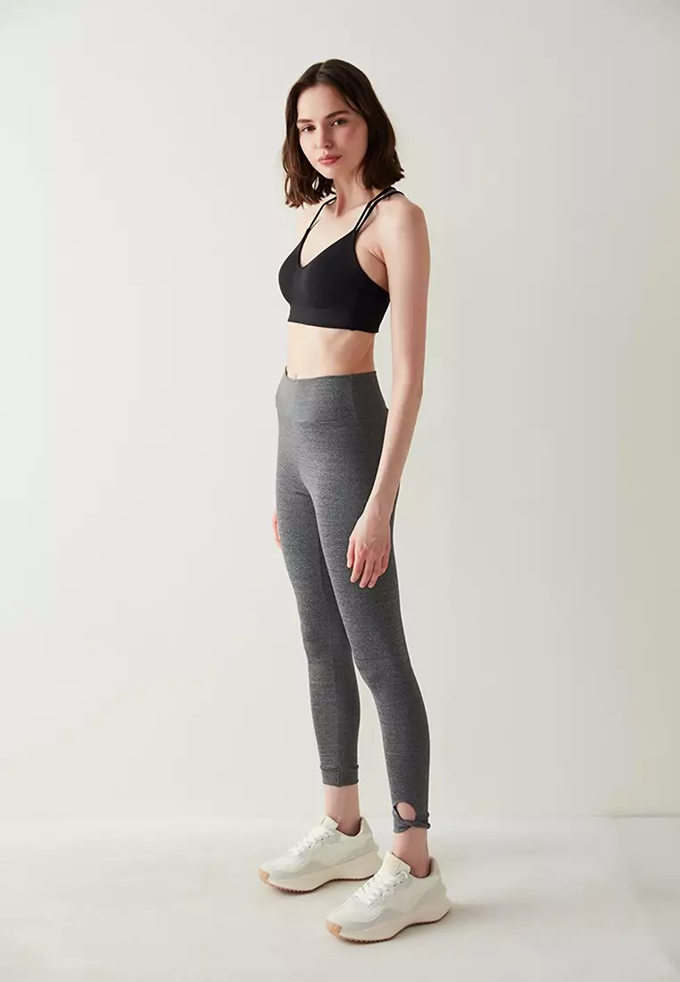 Grey Knotted Detail Leggings
