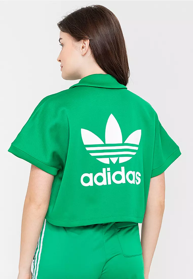 Adidas originals '90s outlet colour block crop t-shirt