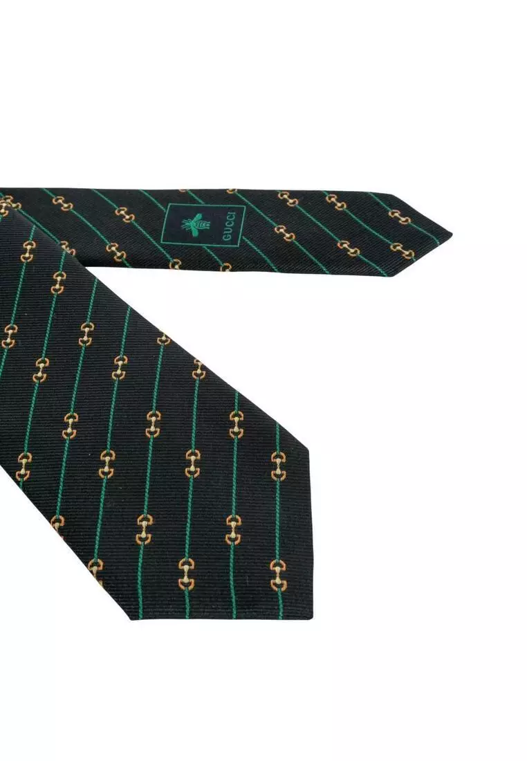 Horsebit Silk Jacquard Tie