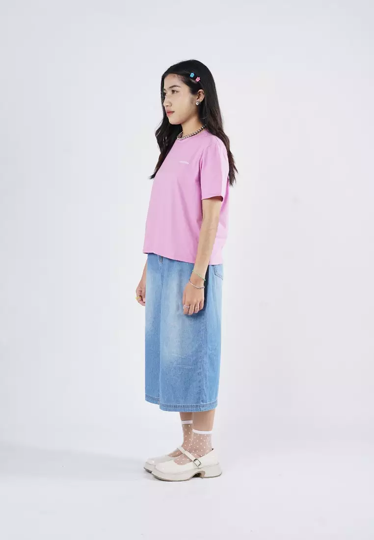 3Second Women's Basic T-Shirt Short Sleeve Regular Fit Cotton Logo Script 1 OL-C010925