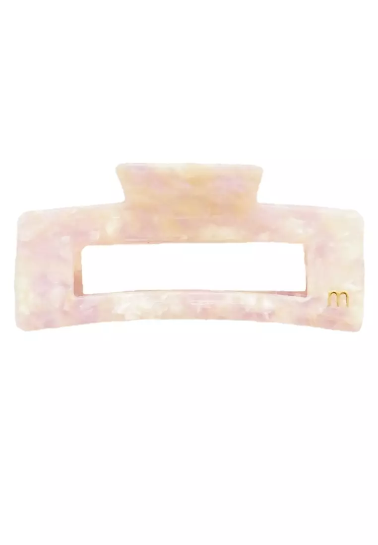 Large Rectangle Claw Clip in Blush Pink
