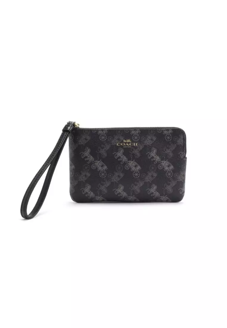 Buy Coach COACH CORNER ZIP WRISTLET (88083)IM/Black Grey Multi 2024