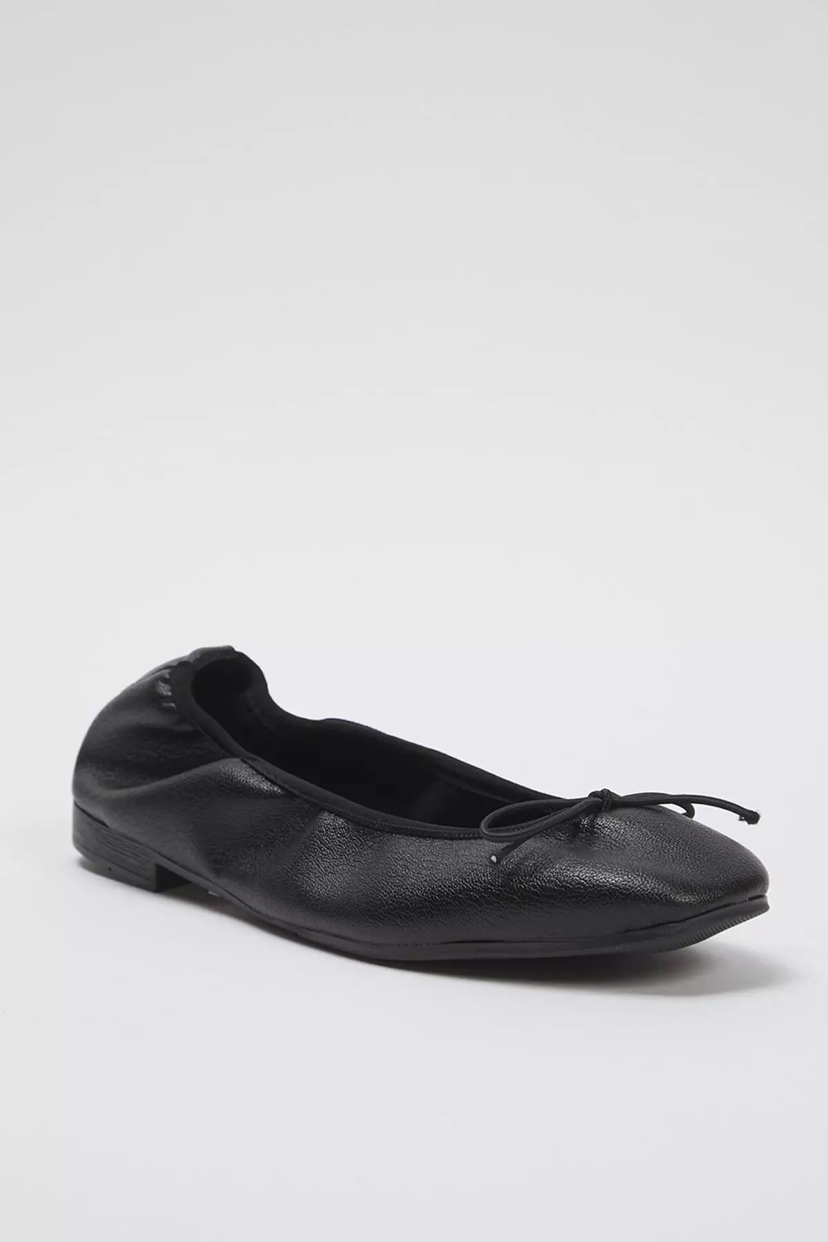 Black Bow Foldable Flexible Sole Women's Ballerinas Takss25Be00016