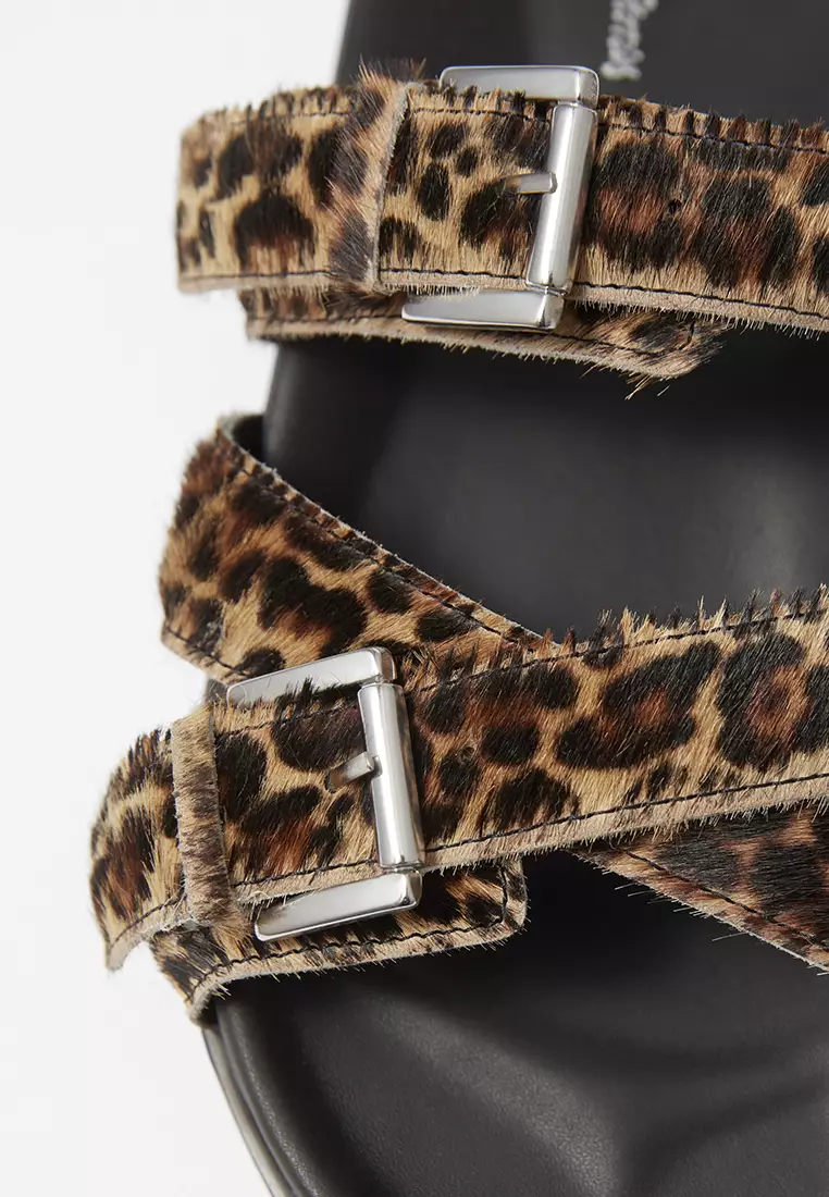 Cross-Strap Leather Sandals