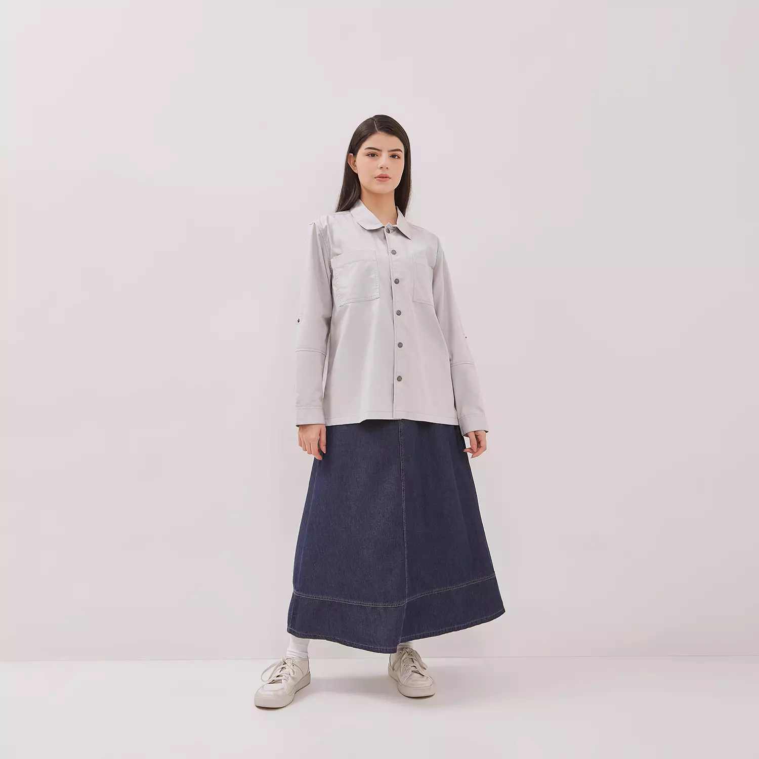 DUST Shirt Jacket Unisex Riku Light Grey TENCEL™  (D.6201-U)