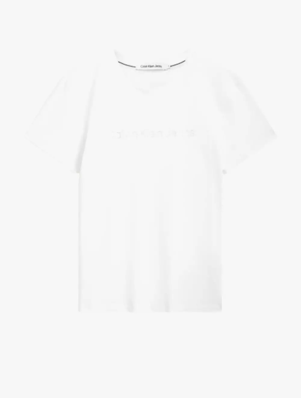 CK JEANS - SS CREW NECK METALLIC LOGO 2 - white