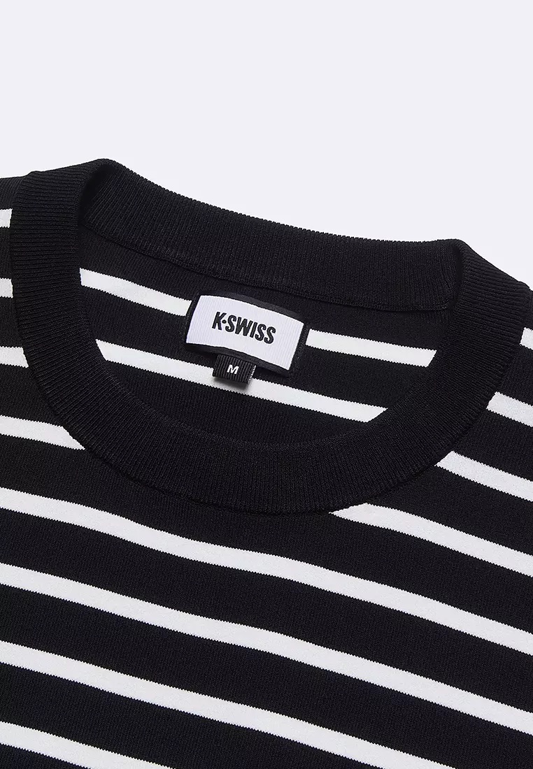 女裝 K-SWISS LOGO 短裝橫紋T裇