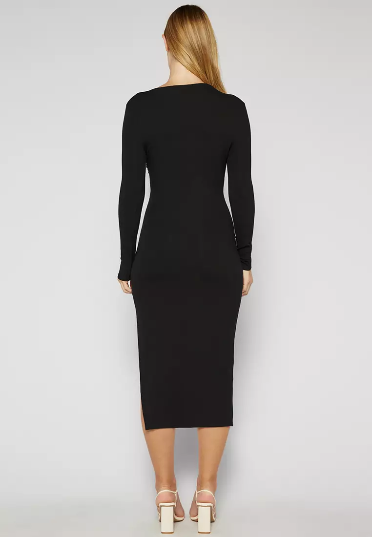 Long Sleeve Ruched Dress