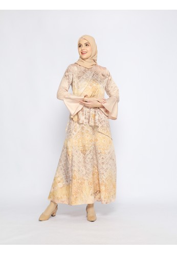Catalia Batik gold and beige Batik Dress Rana Series 2 - Gold 51F7DAA72FB953GS_1