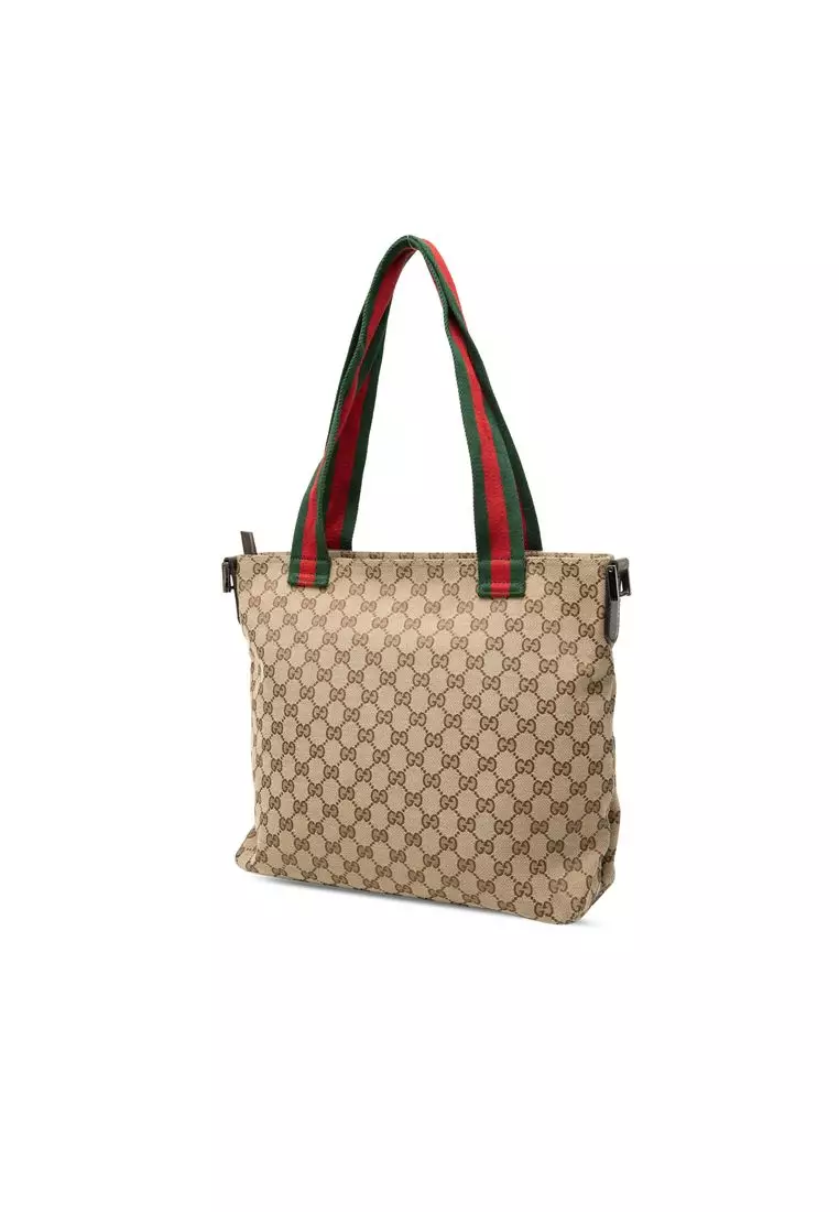 Pre-Loved Gucci Gg Canvas Web Satchel