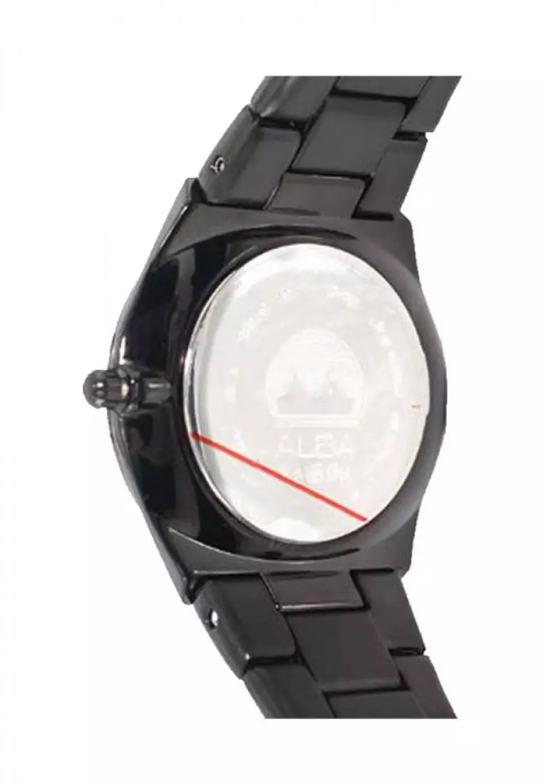 Jam Tangan Wanita Alba Original Garansi Resmi AH7S21 AH7S21X1 Strap Stainless Steel Black