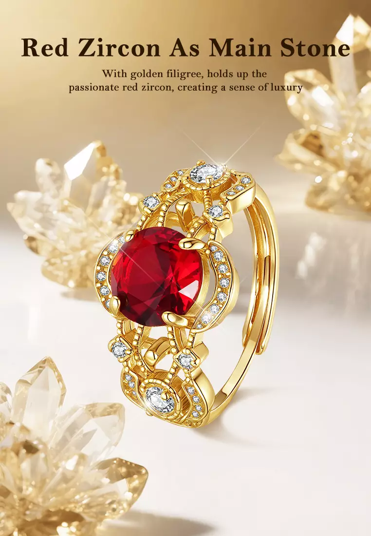 Cincin Wanita Perhiasan Mewah Elegan Berlian Zircon 5A Free Size Cincin Tunangan Cewek Rings