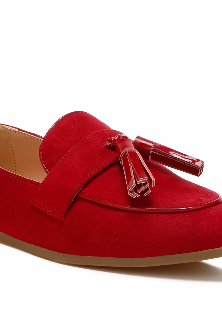 Sepatu Rumbai Micro Suede Warna Merah