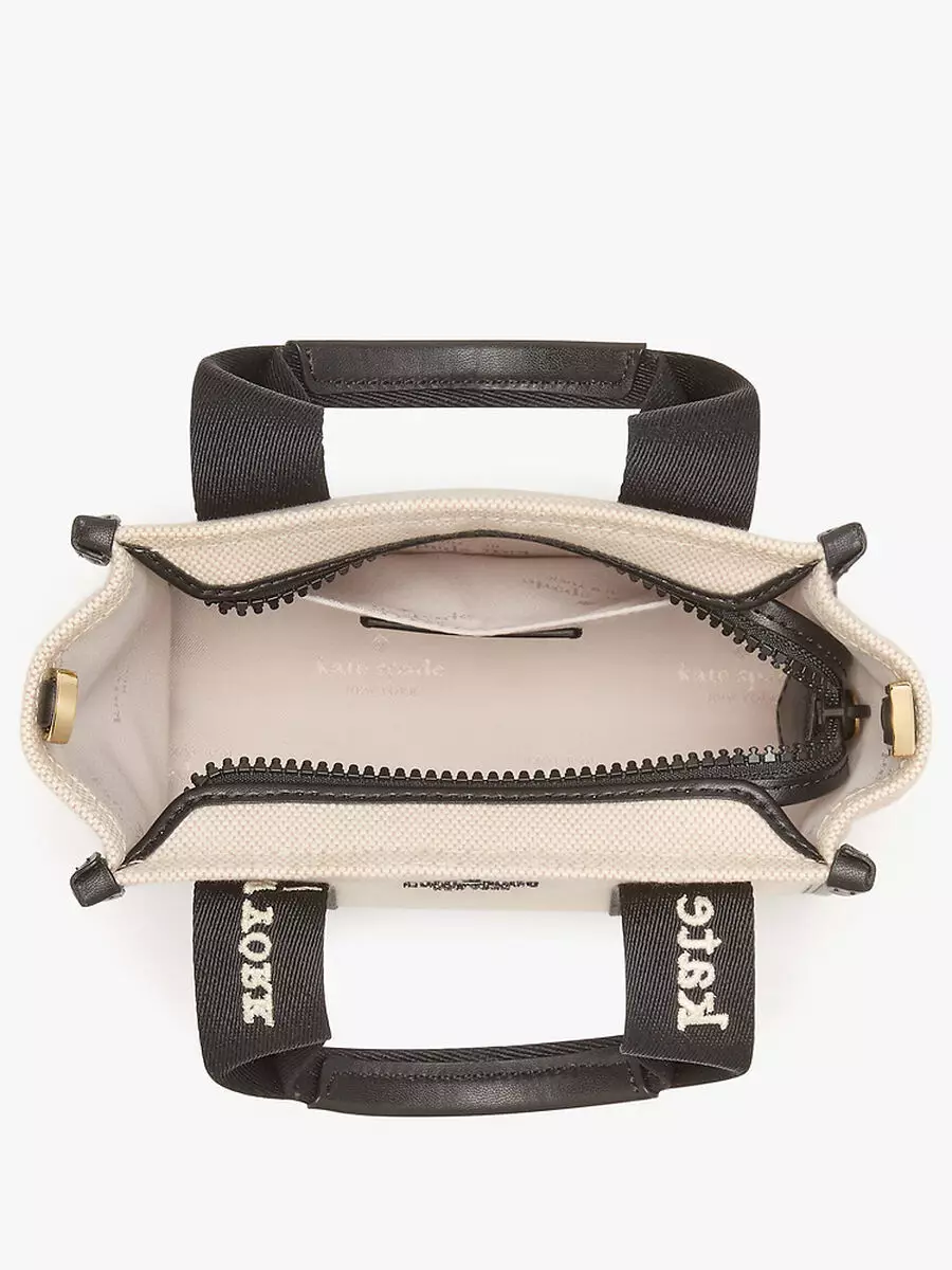 KL062 Kate Spade Kip Mini Tote Canvas  (250) Natural mu