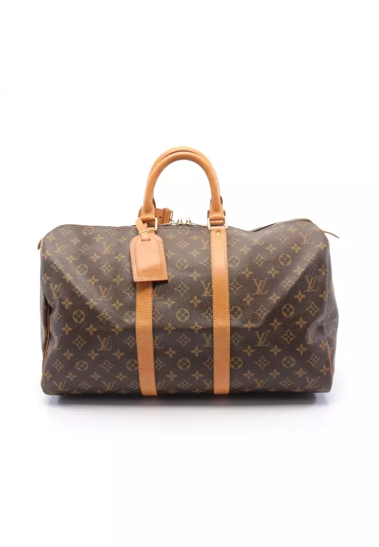 Louis Vuitton Monogram Keepall Duffle Bag 45 Brown