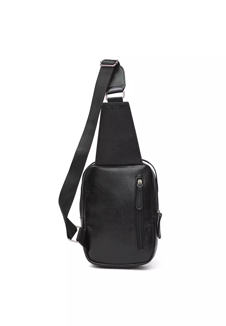 Plain black cross body bag sale