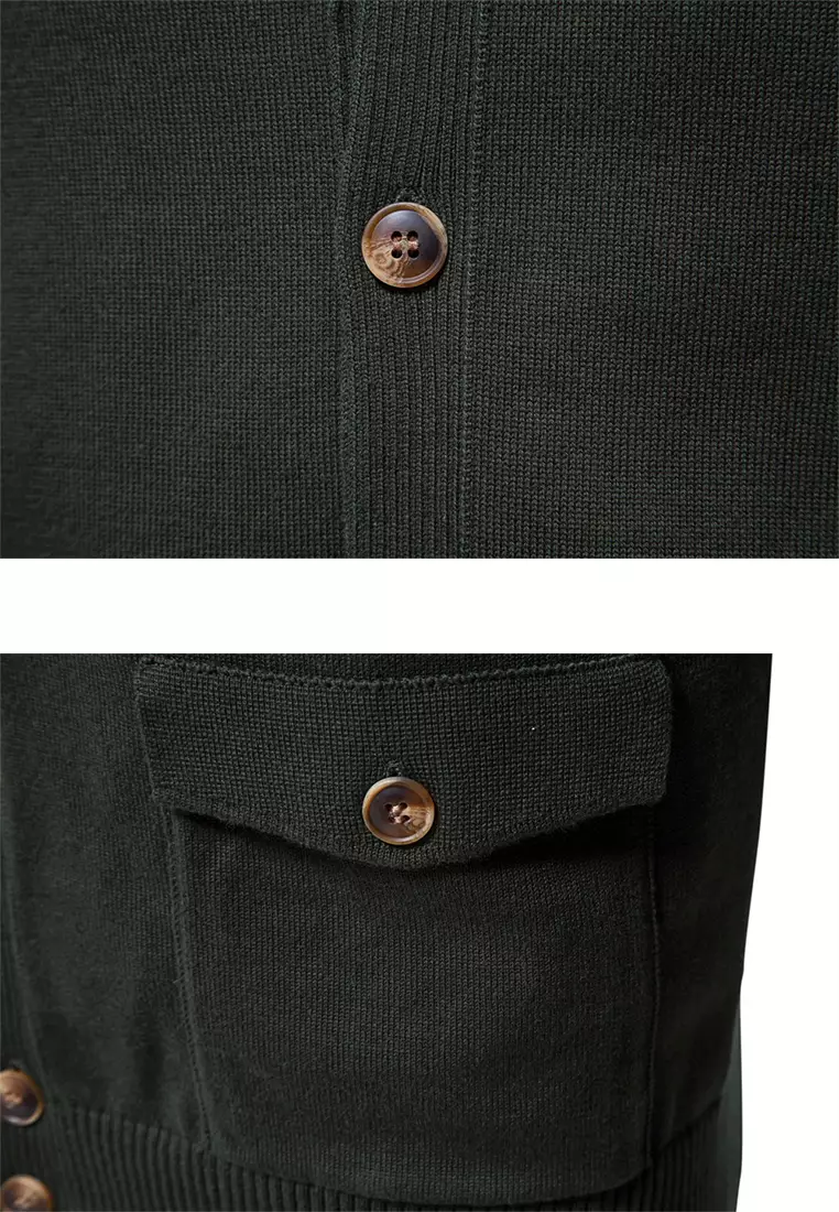 Stand Collar Knitted Cardigan AX-CW61