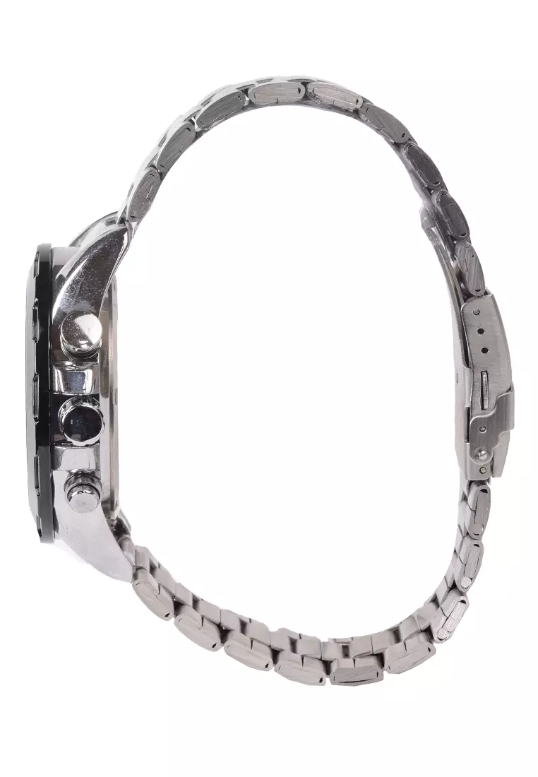 Viral Jam Tangan Analog Pria - Silver Black Zinc Alloy Case - VR006