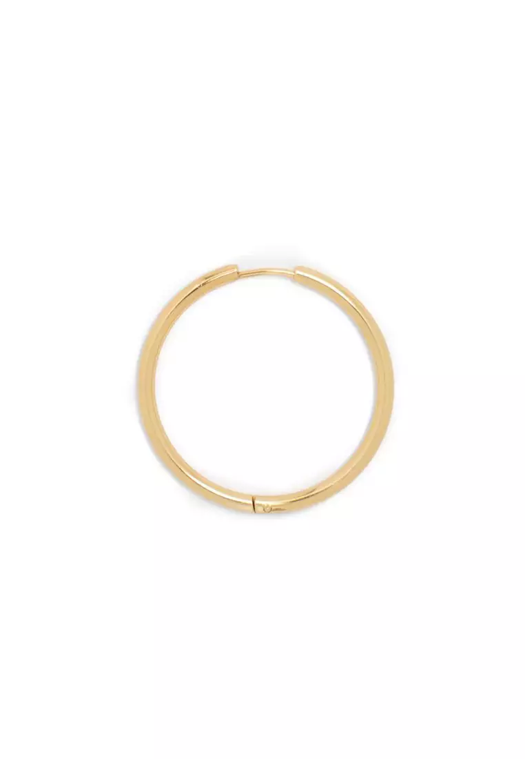 Medium thin cheap gold hoop earrings