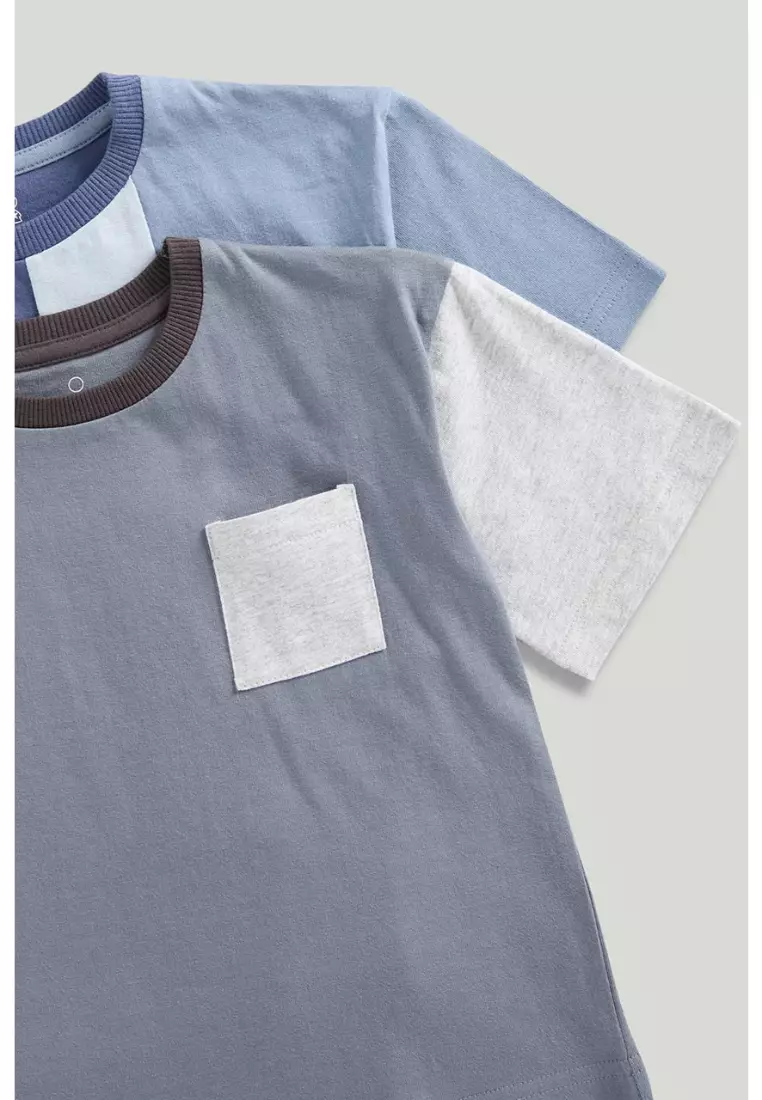 Grey and Blue Short Pyjamas - 2 Pack