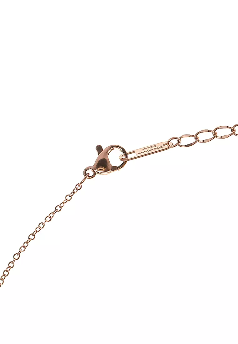 Kalung Fashion Korea Aksesoris Wanita Bahan Stainless Steel Premium Quality - Rosegold