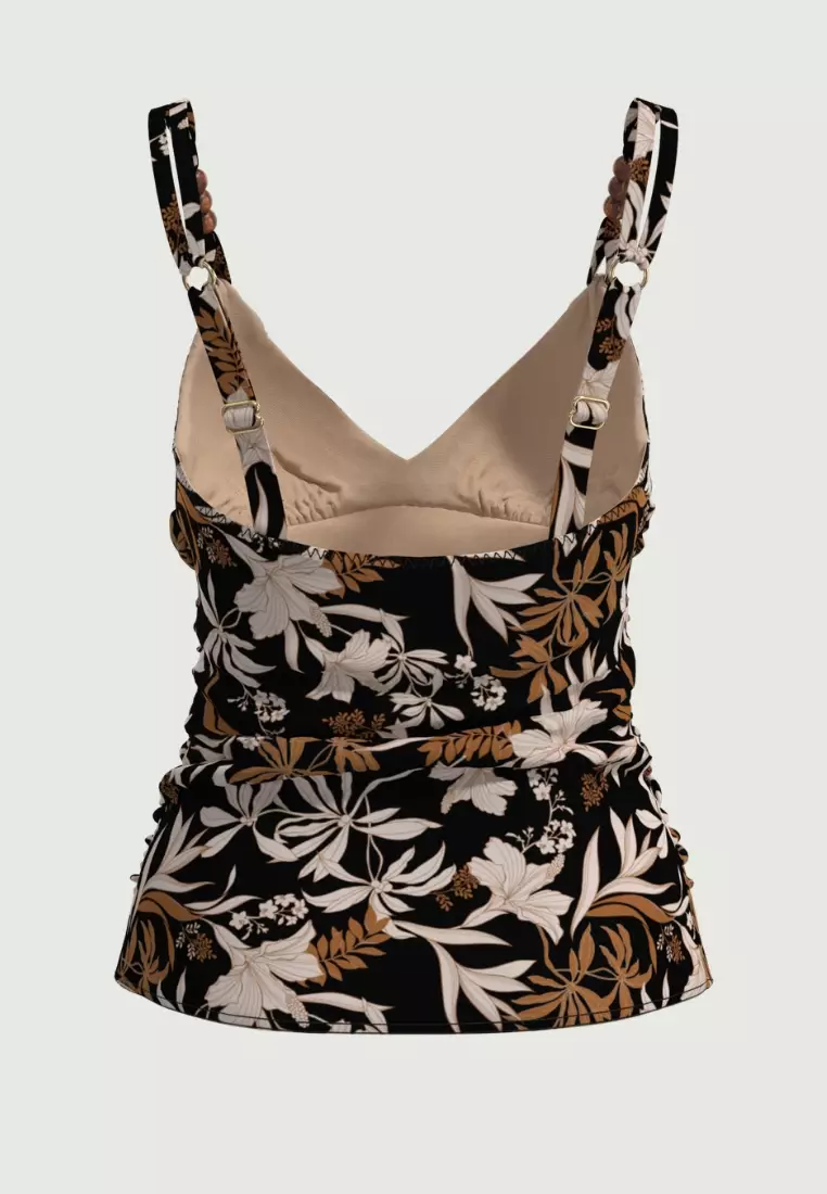 Wild Hibiscus Black Plus Cup Tankini