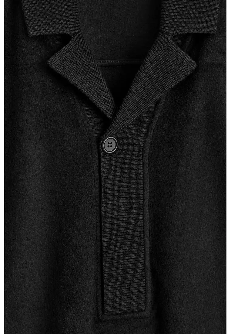 PLACKET-DETAIL WOOL-BLEND POLO JUMPER
