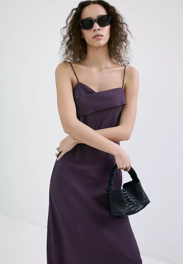 Midi Dress With A Wrap Neckline