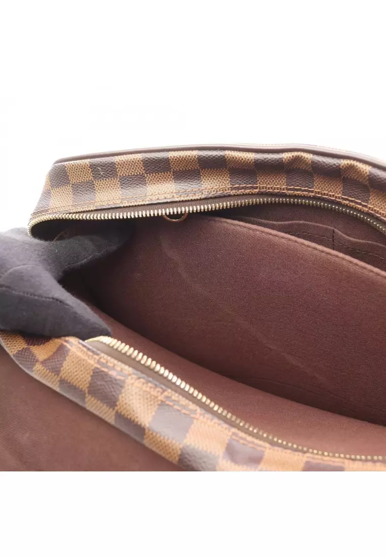 Pre-Loved Louis Vuitton Shelton GM Damier  ebene Shoulder bag PVC leather Brown