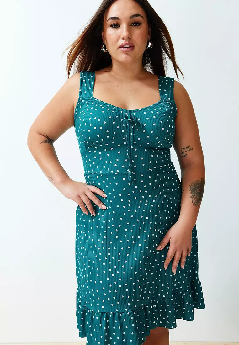 Plus Size Polka Dots Dress