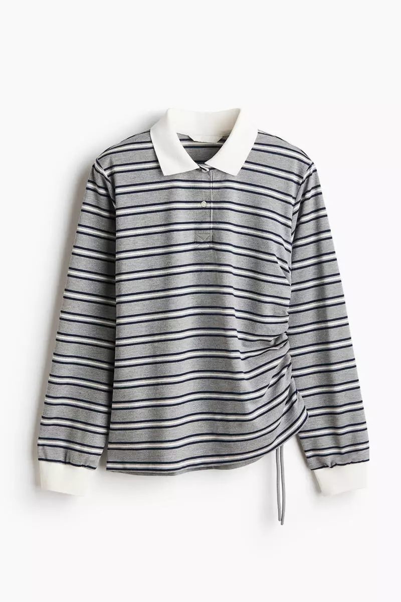 Drawstring-detail polo shirt