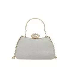 Vedlyn Giana Tas Pesta Clutch Gliter Mewah Wanita – Silver