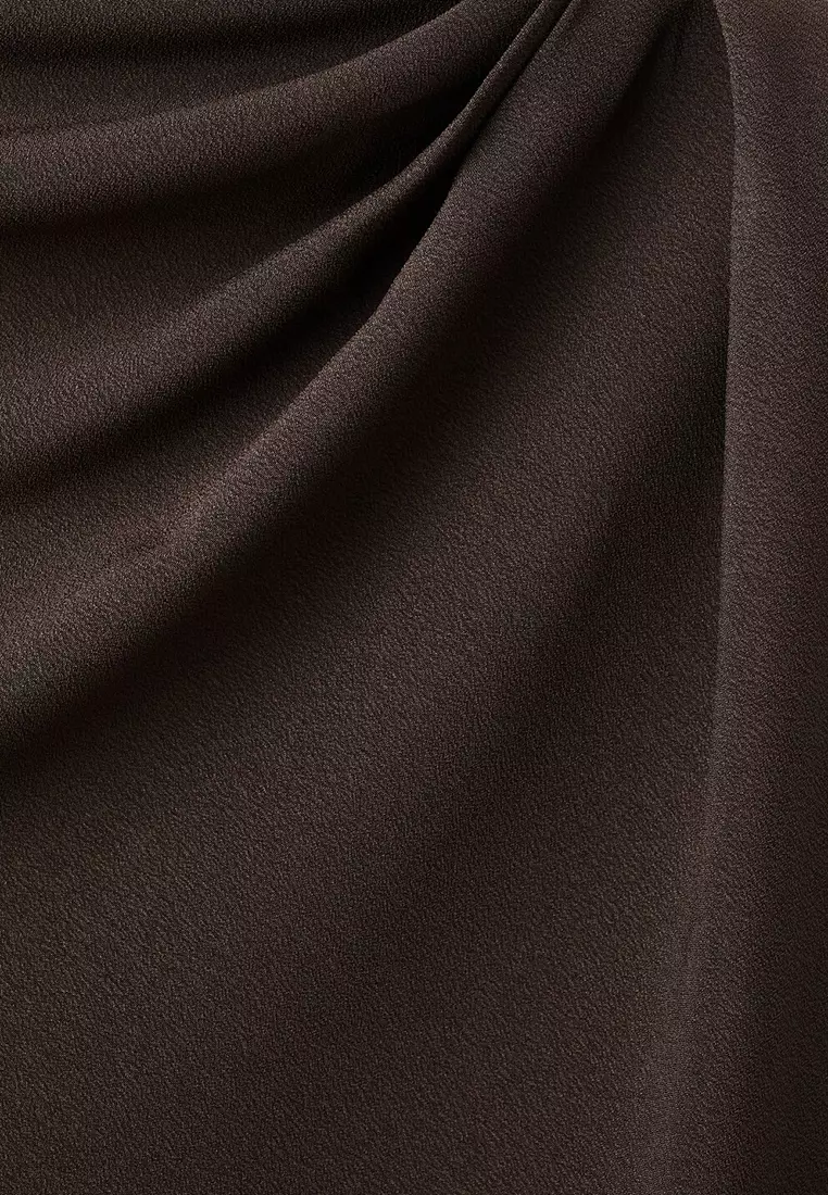 Draped Boat-Neck Blouse